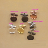 French cufflinks men's base metal Threaded rod (06072)