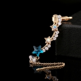 fashion style punk earring 5 star earrings rhinestone earrings chain earrings