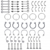 Mixed many body piercing   60 pcs/sets a lots   nose ring  pericing