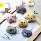 Cute handmade DIY Animal head  hair socks findings head doll bear star