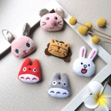 Cute handmade DIY Animal head  hair socks findings head doll bear star