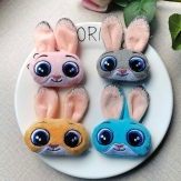 Cute handmade DIY Animal head  hair socks findings head doll  rabbit head