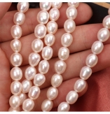 6-7mm high quality rice pearls freshwater pearls white color many size for your choice