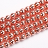 4-10mm  round  rose gold  Color  hematite  beads 15.5