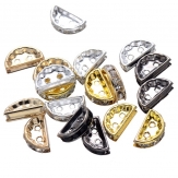 half double hole rhinestone spacer brass spacer Rondelle rhinestone beads 100 pcs/bag