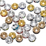 8mm rhinestone spacer brass  spacer  Rondelle rhinestone beads 100 pcs/bag