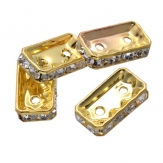 2 hole rhinestone spacer brass spacer Rondelle rhinestone beads 100 pcs/bag