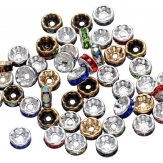 8mm rhinestone spacer brass spacer Rondelle rhinestone beads 100 pcs/bag