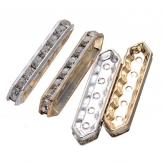 34.8*8.9mm rhinestone spacer brass spacer Rondelle rhinestone beads 100 pcs/bag