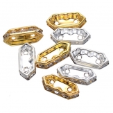 2 hole rhinestone spacer brass spacer Rondelle rhinestone beads 100 pcs/bag