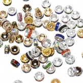 6mm rhinestone spacer brass spacer Rondelle rhinestone beads 100 pcs/bag