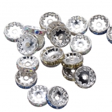 12mm rhinestone spacer brass spacer Rondelle rhinestone beads 100 pcs/bag