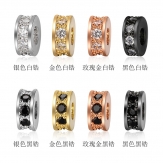 high quality 8mm zicron rhinestone spacer brass spacer Rondelle rhinestone beads