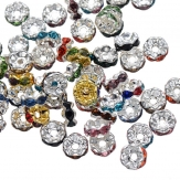 6mm wave rhinestone spacer brass spacer Rondelle rhinestone beads 100 pcs/bag
