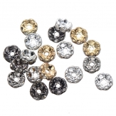 6mm wave rhinestone spacer brass spacer Rondelle rhinestone beads 100 pcs/bag