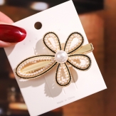 Fashion Diamond flower Hair Clip Snap Barrette Stick Hairpin Hair Styling Accessories For Women Girls
