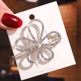 Fashion Diamond flower rhinestone Hair Clip Snap Barrette Stick Hairpin Hair Styling Accessories For Women Girls