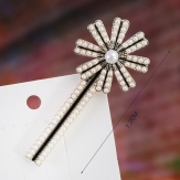 Fashion Diamond flower Hair Clip Snap Barrette Stick Hairpin Hair Styling Accessories For Women Girls
