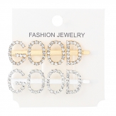 Fashion Diamond good word Hair Clip Snap Barrette Stick Hairpin Hair Styling Accessories For Women Girls