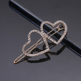 Fashion Diamond heart Hair Clip Snap Barrette Stick Hairpin Hair Styling Accessories For Women Girls