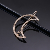Fashion Diamond moon shape Hair Clip Snap Barrette Stick Hairpin Hair Styling Accessories For Women Girls