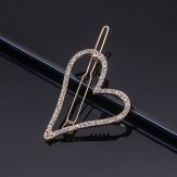 Fashion Diamond heart Hair Clip Snap Barrette Stick Hairpin Hair Styling Accessories For Women Girls