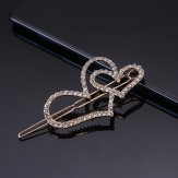 Fashion Diamond heart Hair Clip Snap Barrette Stick Hairpin Hair Styling Accessories For Women Girls