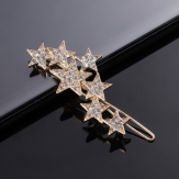 Fashion Diamond star Hair Clip Snap Barrette Stick Hairpin Hair Styling Accessories For Women Girls