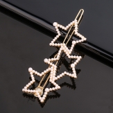 Fashion Diamond star pearls Hair Clip Snap Barrette Stick Hairpin Hair Styling Accessories For Women Girls