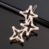 Fashion pearls star Hair Clip Snap Barrette Stick Hairpin Hair Styling Accessories For Women Girls