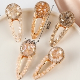 Fashion crystal Hair Clip Snap Barrette Stick Hairpin Hair Styling Accessories For Women Girls