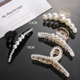 white  pearls  fashion Hair Claw Clips in plastic many color for choice
