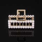 pearls and crystal fashion Hair Claw Clips in plastic many color for choice