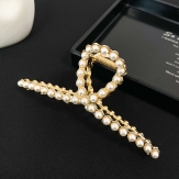 pearls and crystal fashion Hair Claw Clips in plastic many color for choice