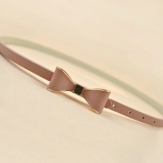 women's thin pu leather bow  belt fashion belt