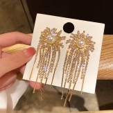 Full diamond fireworks Earrings simple long Tassel Earrings