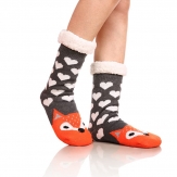 carton Slipper Women Socks Winter Warm Fleece Lined Sock Ladies Soft Fluffy socks