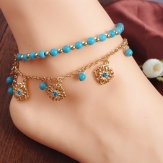 blue color chain Ankle Bracelet Ankle foot chain jewelry handmade