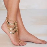 Gold color chain Ankle Bracelet Ankle foot chain jewelry handmade