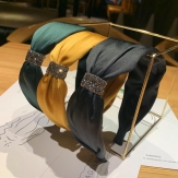 Cloth anti - slip Hair Band wide & with bowknot handmade Solid PC