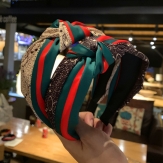 Cloth Hair Band wide & with knot handmade Solid PC