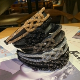 Cloth  braid  Hair Band shinny rhinestone  wide  knot handmade Solid PC