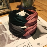 Cloth   Hair Band wide  knot handmade Solid PC many color for choice