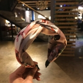Cloth flower   Hair Band wide  knot handmade Solid PC