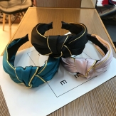 Cloth  pure color braid  Hair Band wide  knot handmade Solid PC