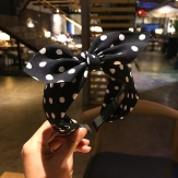Cloth dot  braid  Hair Band wide  bowknot handmade Solid PC