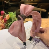 Cloth  pure color  braid  Hair Band wide  bowknot handmade Solid PC