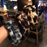 Cloth Leopard color braid Hair Band wide knot handmade Solid PC