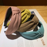 Cloth fashion braid Hair Band wide knot handmade Solid PC
