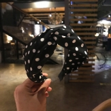 Cloth dot braid Hair Band wide knot handmade Solid PC